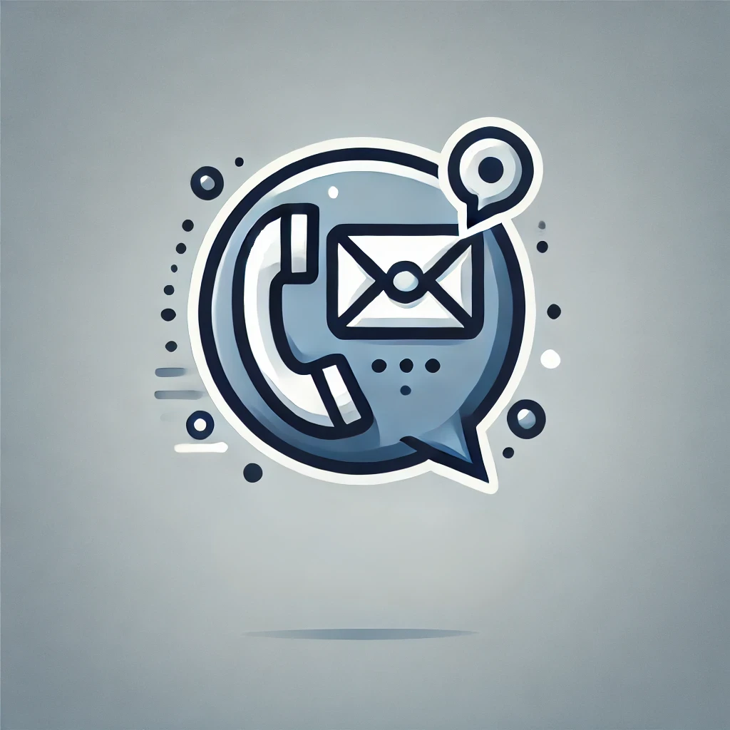 DALL·E 2024-09-12 11.21.49 - A clean and modern 500x500 icon for the 'Contact Us' section. The icon should feature a phone symbol, envelope, or chat bubble, symbolizing communicat